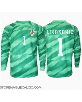 Croazia Dominik Livakovic #1 Portiere Maglia Gara Trasferta Repliche Europei 2024 Maniche Lunghe